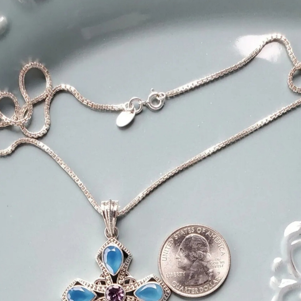Nicky Butler Sterling Silver 925 Box Chain Designer Signed NB Necklace 24" NWT - Picture 9 of 16
